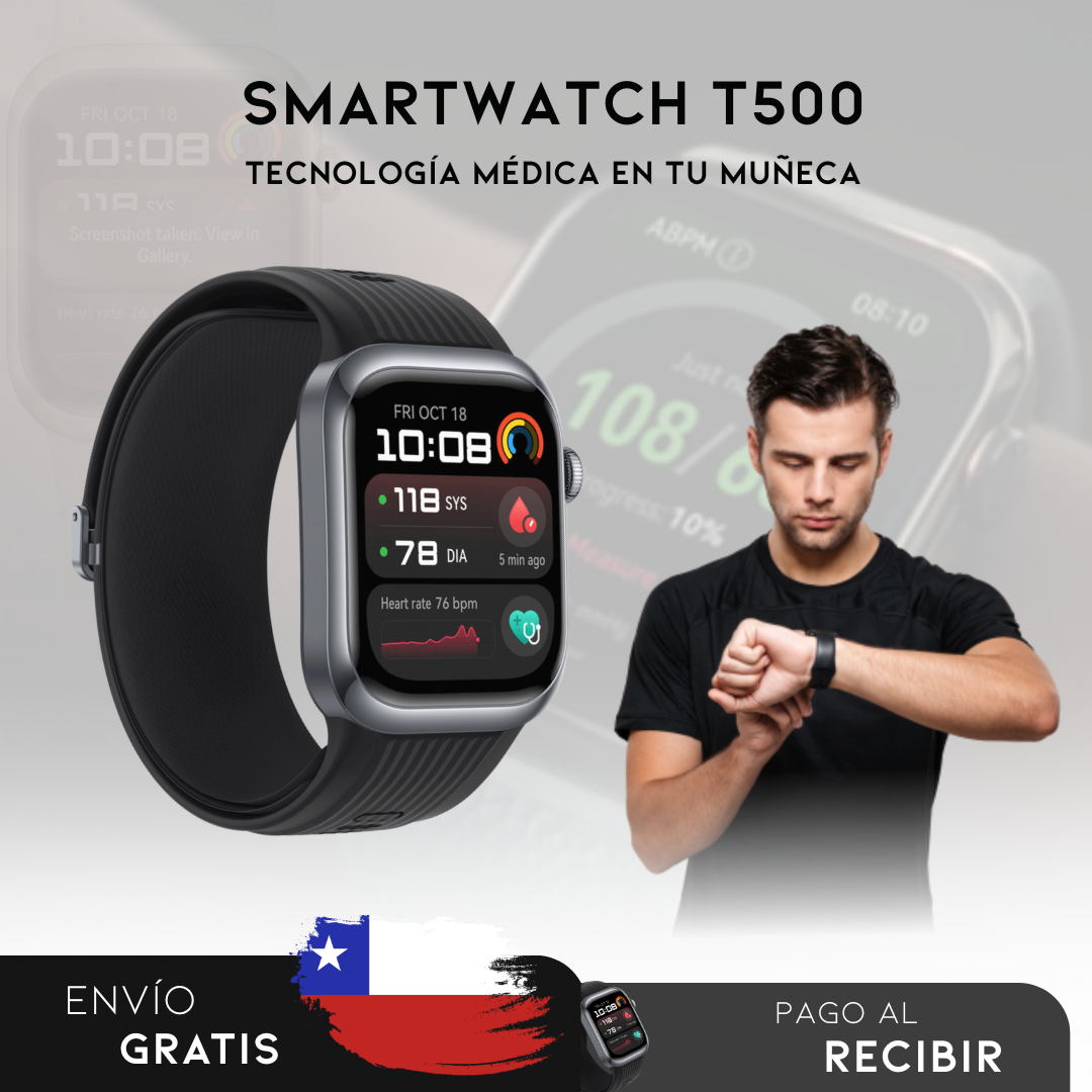Smartwatch T500| Reloj Inteligente que cuida de tu salud