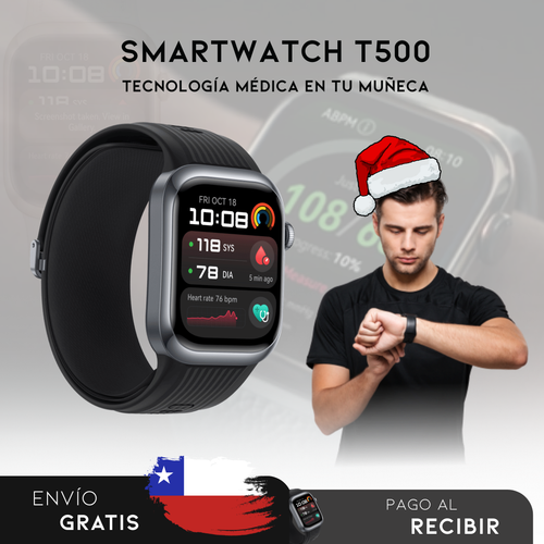 PROMOCIÓN DE NAVIDAD: Smartwatch T500 |Reloj Inteligente que cuida de tu salud